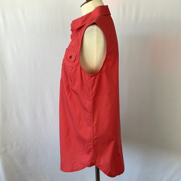 Carhartt Coral Force Ridgefield Button Down Relaxed Fit Sleeveless Shirt - Small - Picture 8 of 16